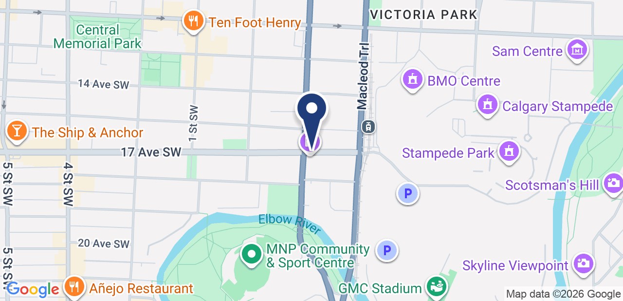 Map of the Aactive Personnel Calgary branch at 220 17 Avenue S.E.